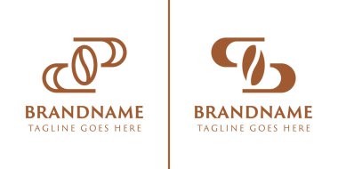 İçecekteki kahve dükkanları, kızartma makineleri ya da markalar için DP QD ya da S Coffee Logo harfleri