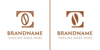 Kahve dükkanları, kızartma makineleri ya da içeceklerdeki markalar için LT veya TL Coffee Logo harfleri.