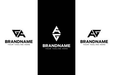 GA ve AG Üçgen Logosu harfleri, GA veya AG harfleriyle başlayan her iş için uygundur.