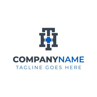 HT Tıbbi Artı Logosu, hastaneler, klinikler, HT veya TG harfli eczane.