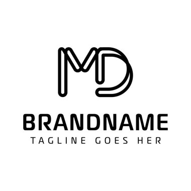 MD Monogram Logosu Harfleri, MD veya DM harfleri ile iş yapmak için