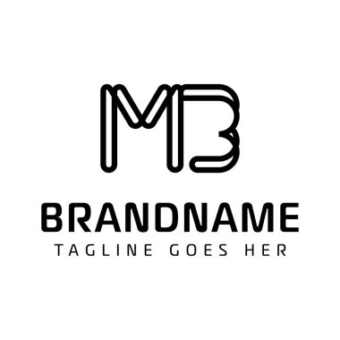 MB Monogram Logosu harfleri, MB veya BM baş harfleriyle iş yapmak için