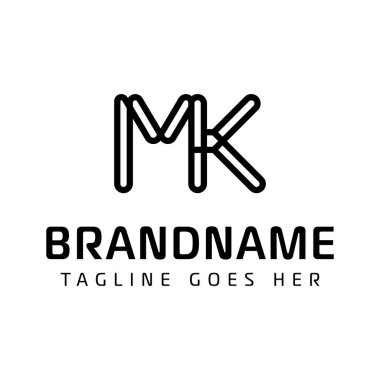 MK Monogram Logosu Harfleri, MK veya KM harfleriyle iş yapmak için