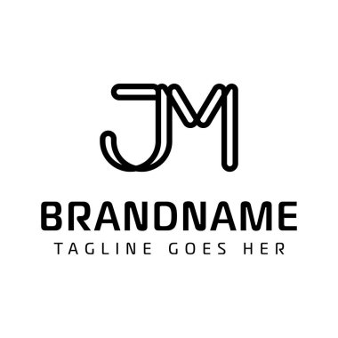 MJ Monogram Logosu harfleri, MJ veya JM harfleriyle iş yapmak için.