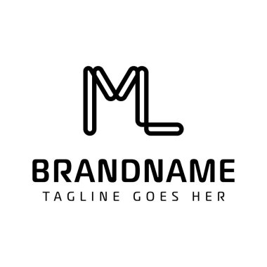 ML veya LM baş harfleri ile iş için ML Monogram Logosu