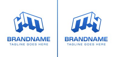 Harfler HM veya MH 3D Monogram Logosu, gücü, dinamizmi ve teknolojiyi simgeler.