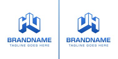 Harfler HU veya UH 3D Monogram Logosu, gücü, dinamizmi ve teknolojiyi simgeler.