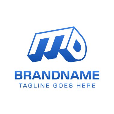 Harfler MD 3D Monogram Logosu, gücü, dinamizmi ve teknolojiyi simgeler