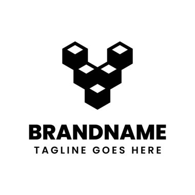 V harfi merdiven logosu, kariyer geliştirme, ya da eğitim, başarı yolunda tırmanma için