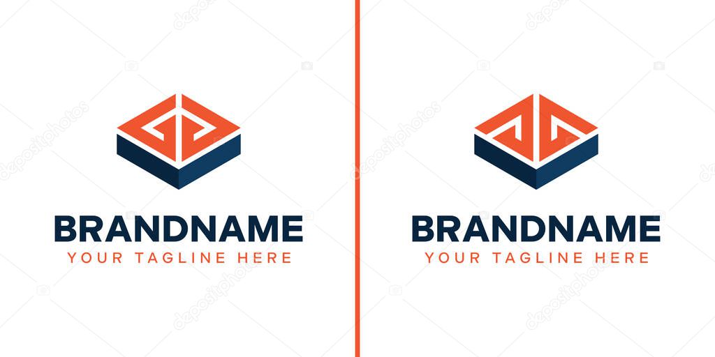 Letters GG and JG Box Logo, symbolizing strength, stability, and precision