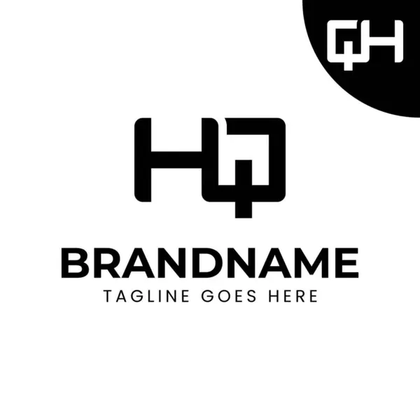 QH ve HQ Monogram Logo Set harfleri, herhangi bir marka için uygun HQ veya QH baş harfleri