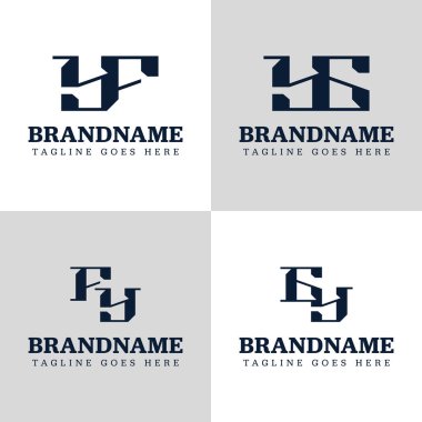YF FY YG GY Monogram Logosu, FY YG baş harfleri ile iş yapmak için set
