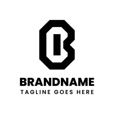 Harfler BI veya IB Geometrik Logo, herhangi bir marka için uygun IB veya BI baş harfleri