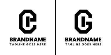 Harfler El ve GI Geometrik Monogram Logosu, IE EI IG GI baş harfleri ile her marka için uygundur