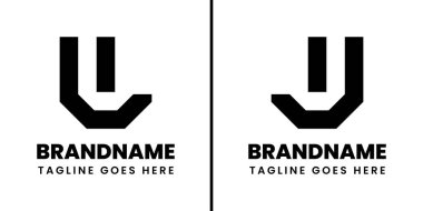 LI ve JI Geometric Monogram Logo harfleri, IL IJ JI baş harfleri olan her marka için uygundur.