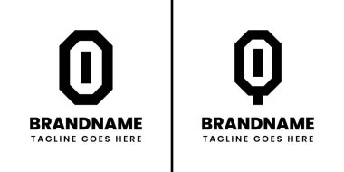 Harfler OI ve QI Geometrik Monogram Logosu, IO OI IQ QI baş harfleri olan her marka için uygundur.