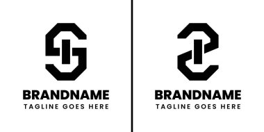 SI ve ZI Geometrik Monogram Logosu harfleri, IS SI IZ ZI baş harfleri olan her marka için uygundur