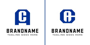 AC ve CA Monogram Logo Set harfleri, CA veya AC baş harfleri olan her iş için uygundur