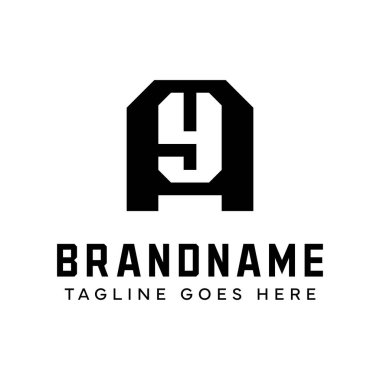 AY Monogram Logosu, YA ya da AY harfleriyle başlayan her iş için uygun.
