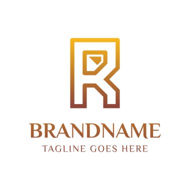 Lüks Elmas Logosu, lüks markalar, üst düzey mücevher şirketleri ya da prim hizmetleri için.