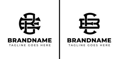 BE ve EB Monogram Logosu harfleri, EB veya BE baş harfleri ile iş için uygundur