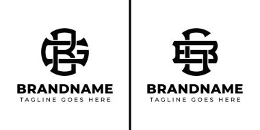 BG ve GB Monogram Logosu harfleri, GB veya BG harfleri ile iş yapmak için uygun.