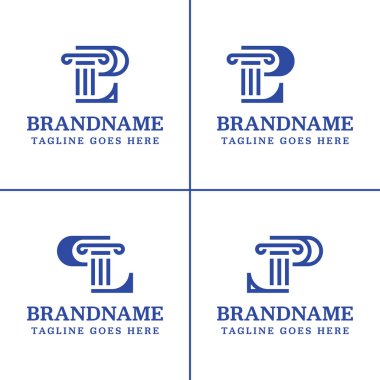 PL veya LP Sütun Hukuku logosu, gücü, istikrarı ve adaleti simgeliyor