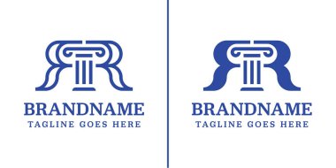 Harfler RR Kanun Logosu, gücü, istikrarı ve adaleti simgeliyor.