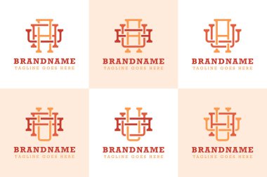 AAAU AUA AUU UUU UAU UAU Monogram Logo Seti, her marka için uygun