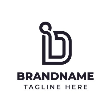 Harfler DI veya ID Monogram Logosu, herhangi bir marka için uygun Kimlik veya DI baş harfleri