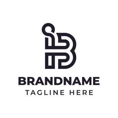 Harfler BI veya IB Monogram Logosu, herhangi bir marka için uygun IB veya BI baş harfleri