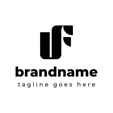 UF Monogram Logosu Harfleri, UF veya FU harfleriyle başlayan her iş için uygundur.