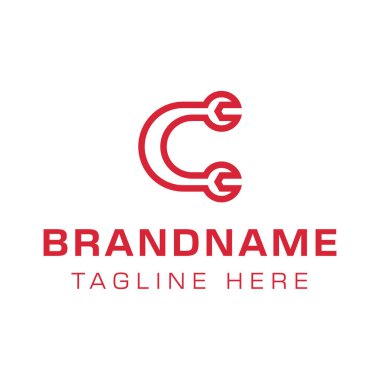 C harfi anahtar logosu otomotiv, onarım veya mühendislik endüstrisi için idealdir.