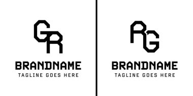 Harfler GR ve RG Monogram Logosu, RG veya GR harfleriyle başlayan her iş için uygundur.