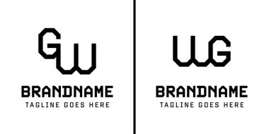 Harfler GW ve WG Monogram Logosu, WG veya GW harfleriyle başlayan her iş için uygundur.