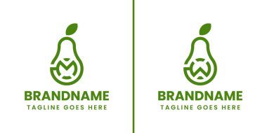 M ve W harfleri Avokado Logosu, tazeliği, sağlığı ve doğal iyiliği simgeliyor.