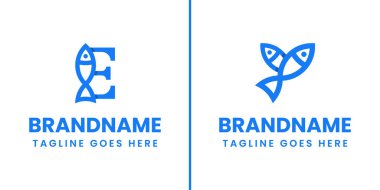 E ve Y harfi balık logosu seti, uyumluluğu, akıcılığı ve birliği simgeliyor.