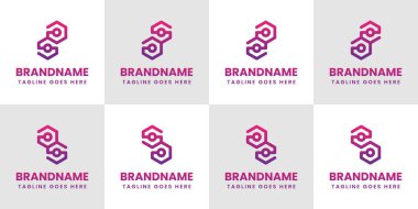 SA AS ZA AZ Teknoloji Logosu Set, yenilik, hız ve modern teknolojiyi sembolize ediyor