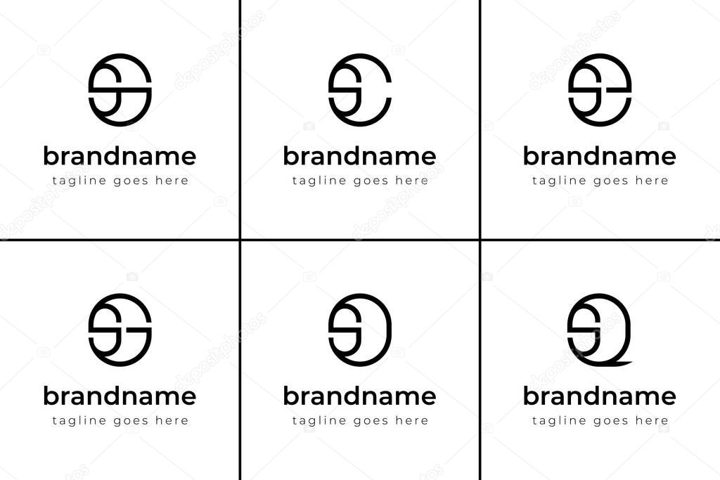 Letters SS SC SE SG SO SQ Monogram Logo Set, suitable for any brand