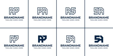 AP PA SA Monogram Logo Seti, her iş için uygun