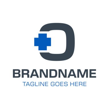 O + Tıbbi Sağlık Logosu, tıbbi bakım, sağlık ve sağlığı simgeliyor.