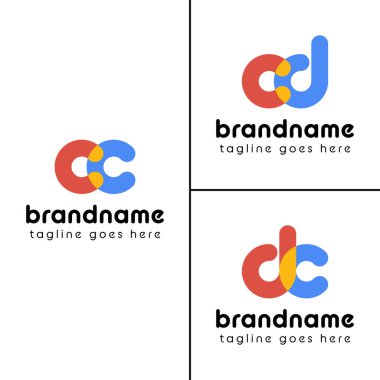 Harfler cc dc Playful Logo, eğlenceli, enerjik ve eğlenceli