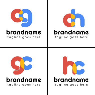 Harfler cg gc ch hc Playful Logo, eğlenceli, enerjik ve neşeyi temsil eder