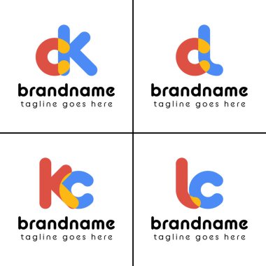 Harfler kc cl Playful Logosu, eğlenceli, enerjik ve neşeli