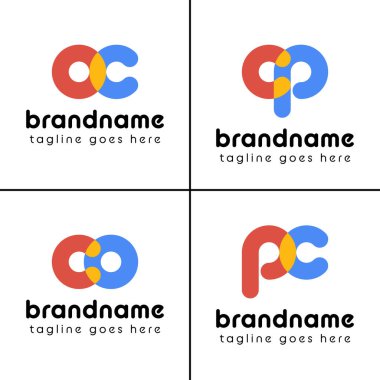 Harfler CP CC Playful Logosu, eğlenceli, enerjik ve keyifli