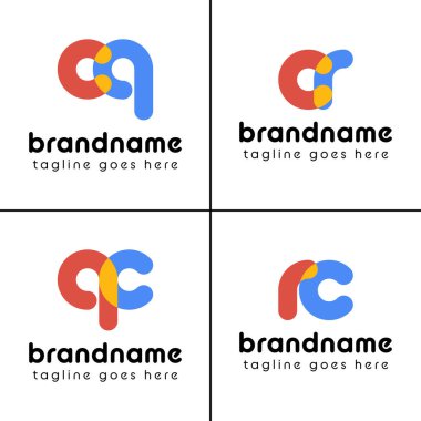 Harfler cq qc cr rc Oyuncak Logo, eğlenceli, enerjik ve neşeyi temsil eder