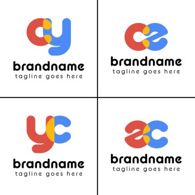 Harfler yc cz zc Oyuncak Logo, eğlenceli, enerjik ve neşeyi temsil eder