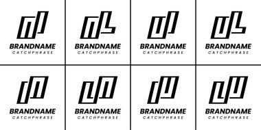 NI IN NL UI UU UL LU Monogram Logo Seti, herhangi bir iş için uygun