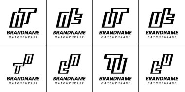 NT TN Monogram Logo Set Harfleri, NT veya TN baş harfleri olan her iş için uygundur