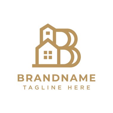Harf B Ev Lüks Logosu, lüksü, zarafeti ve lüks yaşamı simgeliyor.